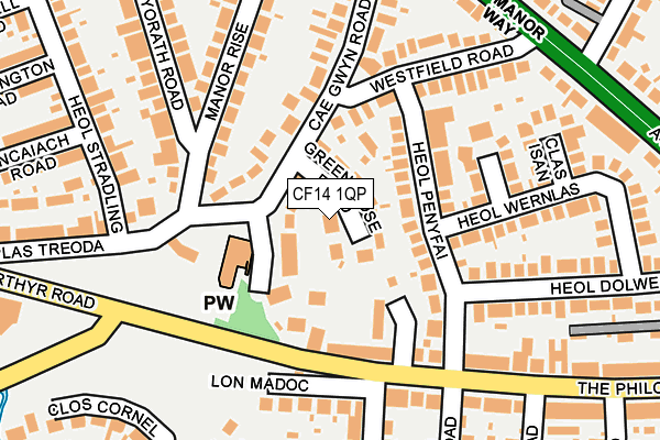 CF14 1QP map - OS OpenMap – Local (Ordnance Survey)