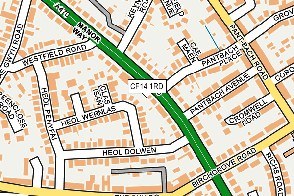 CF14 1RD map - OS OpenMap – Local (Ordnance Survey)