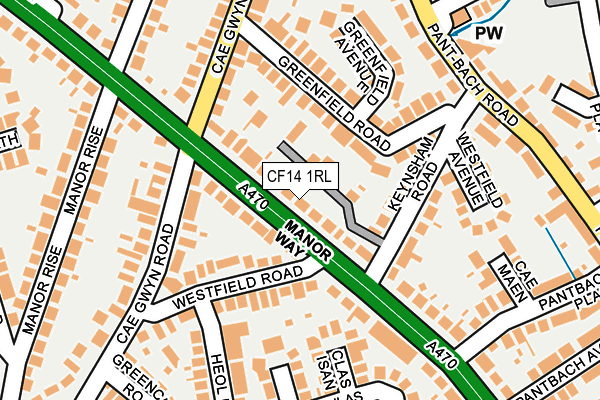 CF14 1RL map - OS OpenMap – Local (Ordnance Survey)