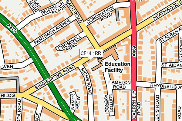 CF14 1RR map - OS OpenMap – Local (Ordnance Survey)