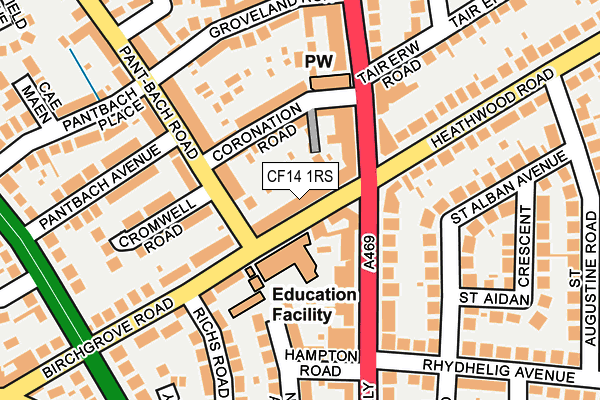 CF14 1RS map - OS OpenMap – Local (Ordnance Survey)