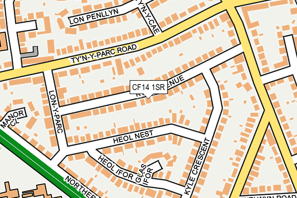 CF14 1SR map - OS OpenMap – Local (Ordnance Survey)