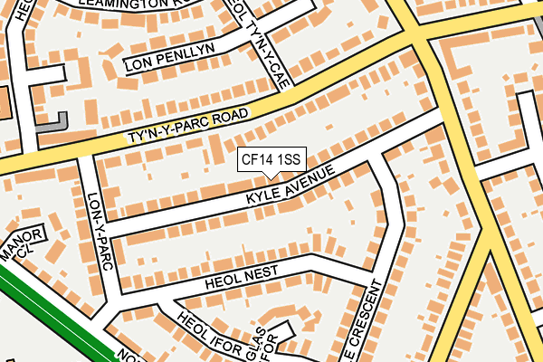 CF14 1SS map - OS OpenMap – Local (Ordnance Survey)