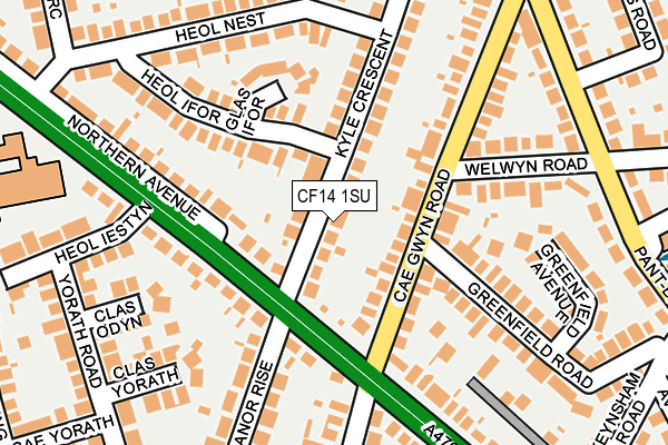 CF14 1SU map - OS OpenMap – Local (Ordnance Survey)