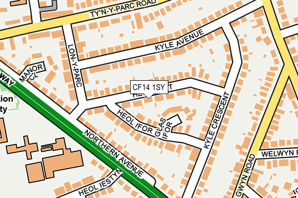 CF14 1SY map - OS OpenMap – Local (Ordnance Survey)