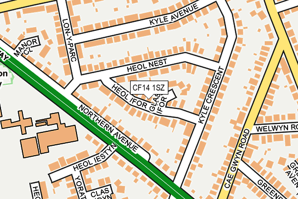 CF14 1SZ map - OS OpenMap – Local (Ordnance Survey)