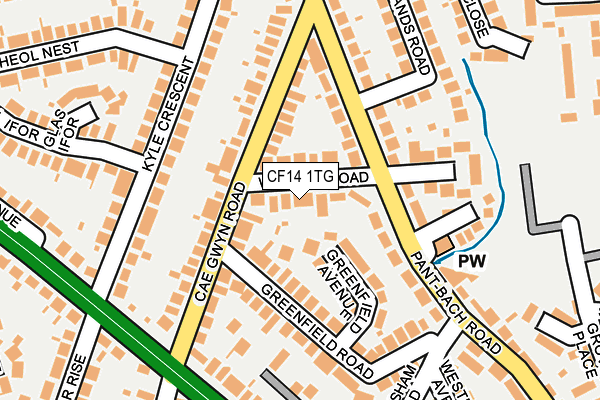 CF14 1TG map - OS OpenMap – Local (Ordnance Survey)