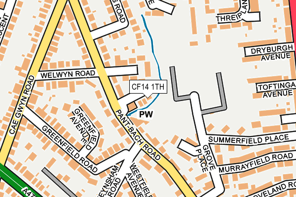 CF14 1TH map - OS OpenMap – Local (Ordnance Survey)