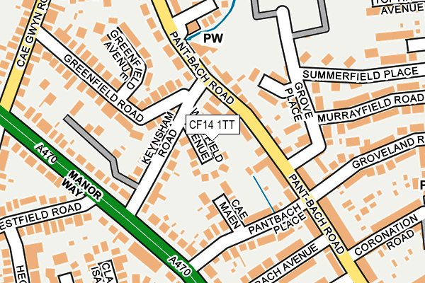 CF14 1TT map - OS OpenMap – Local (Ordnance Survey)