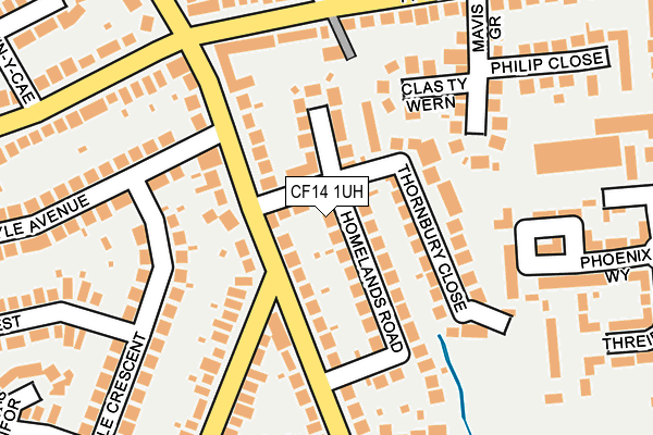 CF14 1UH map - OS OpenMap – Local (Ordnance Survey)