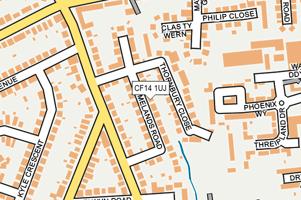 CF14 1UJ map - OS OpenMap – Local (Ordnance Survey)