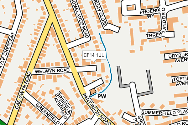 CF14 1UL map - OS OpenMap – Local (Ordnance Survey)