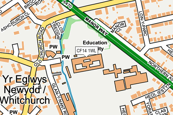 CF14 1WL map - OS OpenMap – Local (Ordnance Survey)