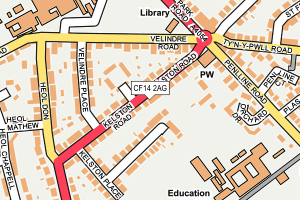 CF14 2AG map - OS OpenMap – Local (Ordnance Survey)