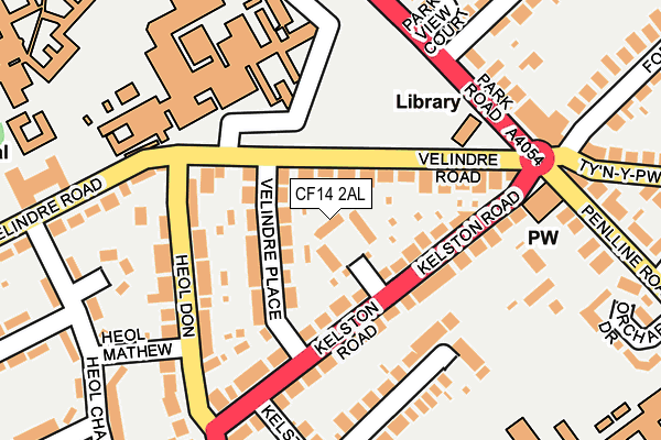 CF14 2AL map - OS OpenMap – Local (Ordnance Survey)