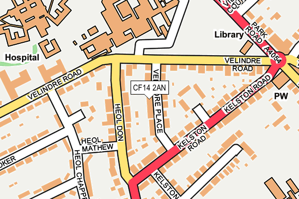 CF14 2AN map - OS OpenMap – Local (Ordnance Survey)