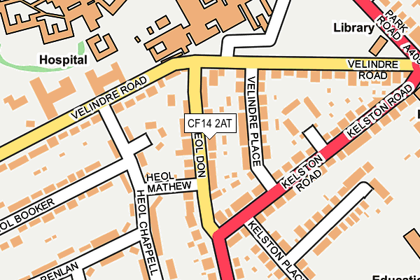 CF14 2AT map - OS OpenMap – Local (Ordnance Survey)