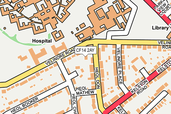 CF14 2AY map - OS OpenMap – Local (Ordnance Survey)