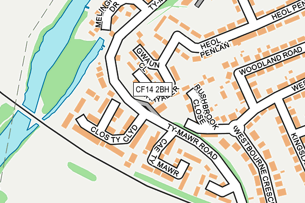 CF14 2BH map - OS OpenMap – Local (Ordnance Survey)