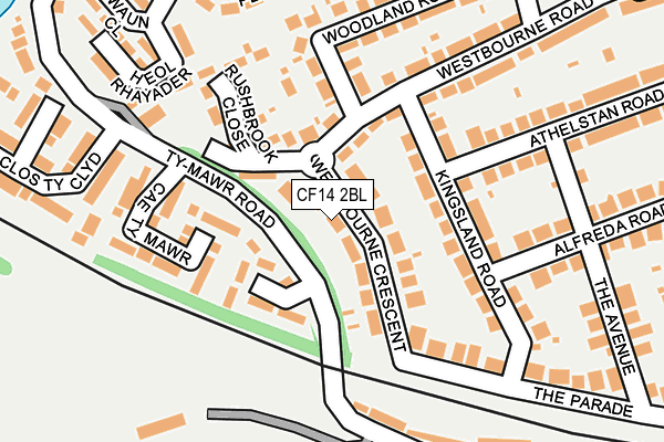 CF14 2BL map - OS OpenMap – Local (Ordnance Survey)