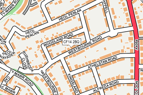 CF14 2BQ map - OS OpenMap – Local (Ordnance Survey)