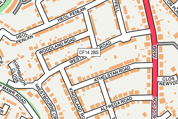 CF14 2BS map - OS OpenMap – Local (Ordnance Survey)