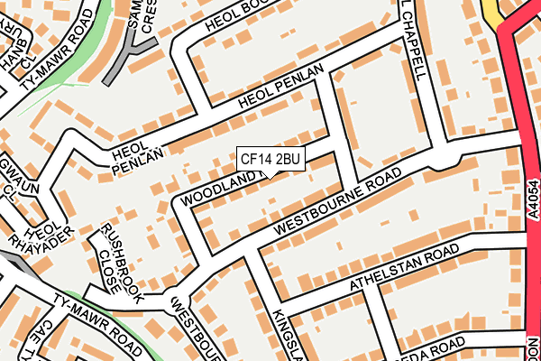 CF14 2BU map - OS OpenMap – Local (Ordnance Survey)