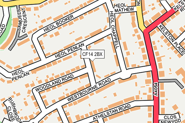 CF14 2BX map - OS OpenMap – Local (Ordnance Survey)