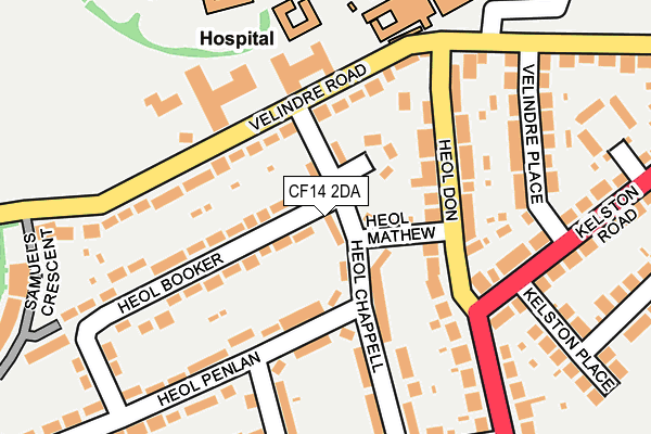 CF14 2DA map - OS OpenMap – Local (Ordnance Survey)