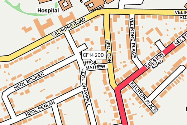 CF14 2DD map - OS OpenMap – Local (Ordnance Survey)