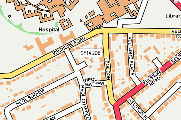 CF14 2DE map - OS OpenMap – Local (Ordnance Survey)