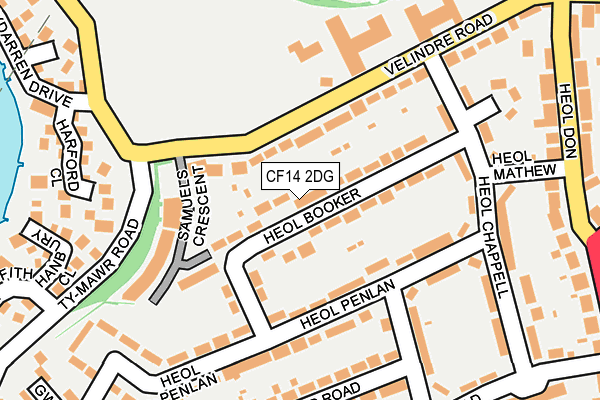 CF14 2DG map - OS OpenMap – Local (Ordnance Survey)