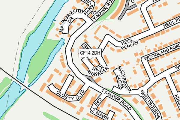 CF14 2DH map - OS OpenMap – Local (Ordnance Survey)