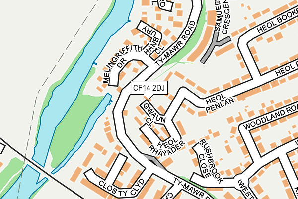 CF14 2DJ map - OS OpenMap – Local (Ordnance Survey)