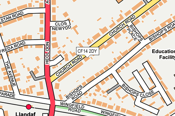 CF14 2DY map - OS OpenMap – Local (Ordnance Survey)