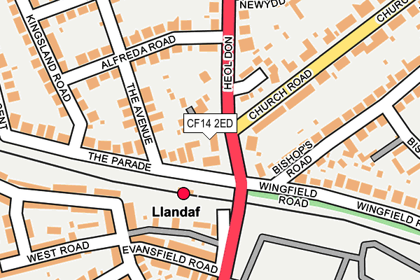 CF14 2ED map - OS OpenMap – Local (Ordnance Survey)