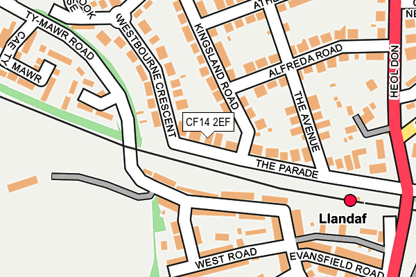 CF14 2EF map - OS OpenMap – Local (Ordnance Survey)
