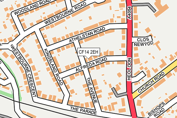 CF14 2EH map - OS OpenMap – Local (Ordnance Survey)