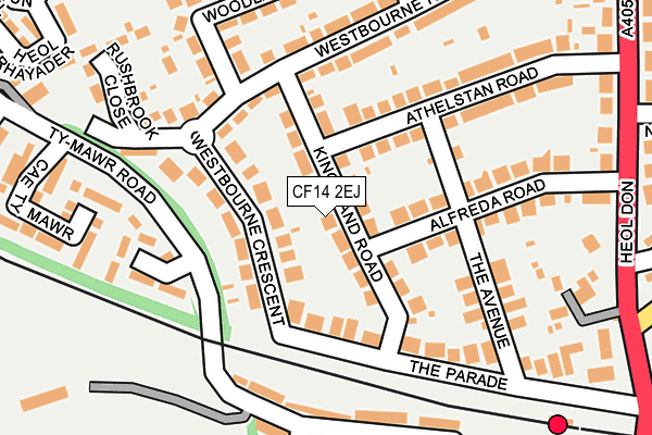 CF14 2EJ map - OS OpenMap – Local (Ordnance Survey)