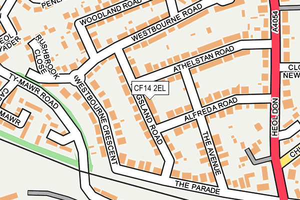 CF14 2EL map - OS OpenMap – Local (Ordnance Survey)