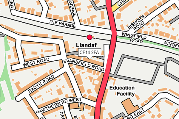 CF14 2FA map - OS OpenMap – Local (Ordnance Survey)