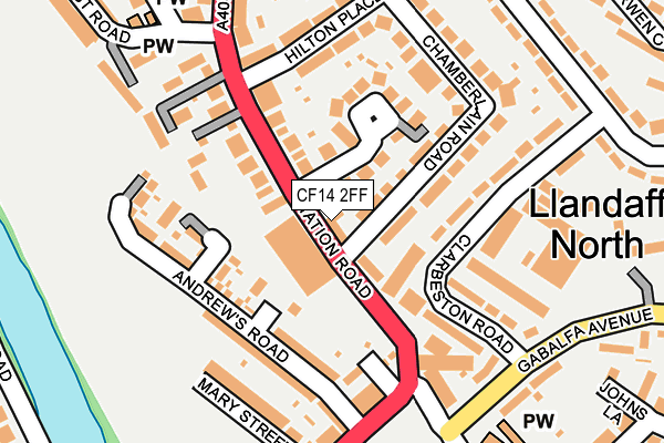 CF14 2FF map - OS OpenMap – Local (Ordnance Survey)
