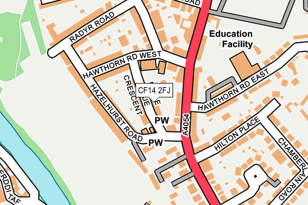 CF14 2FJ map - OS OpenMap – Local (Ordnance Survey)