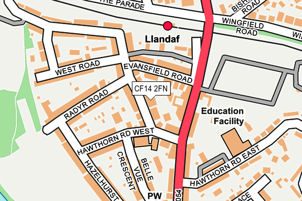 CF14 2FN map - OS OpenMap – Local (Ordnance Survey)