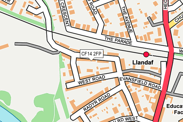 CF14 2FP map - OS OpenMap – Local (Ordnance Survey)