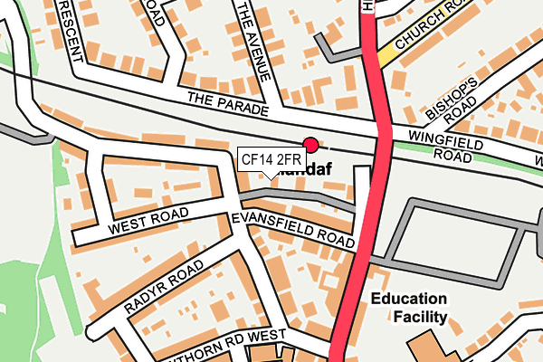 CF14 2FR map - OS OpenMap – Local (Ordnance Survey)