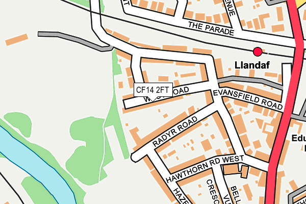 CF14 2FT map - OS OpenMap – Local (Ordnance Survey)