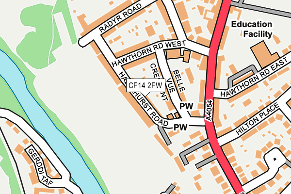 CF14 2FW map - OS OpenMap – Local (Ordnance Survey)