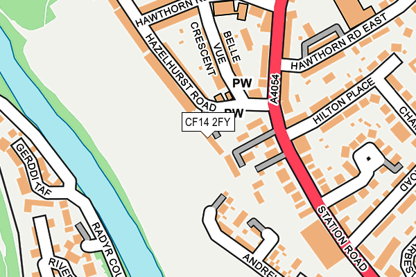 CF14 2FY map - OS OpenMap – Local (Ordnance Survey)