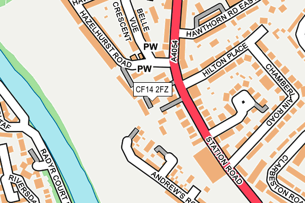 CF14 2FZ map - OS OpenMap – Local (Ordnance Survey)